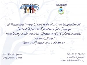 Inaugurazione sede associazione Promo Civitas